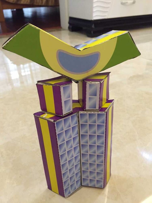 用纸盒做立体高楼大厦图片